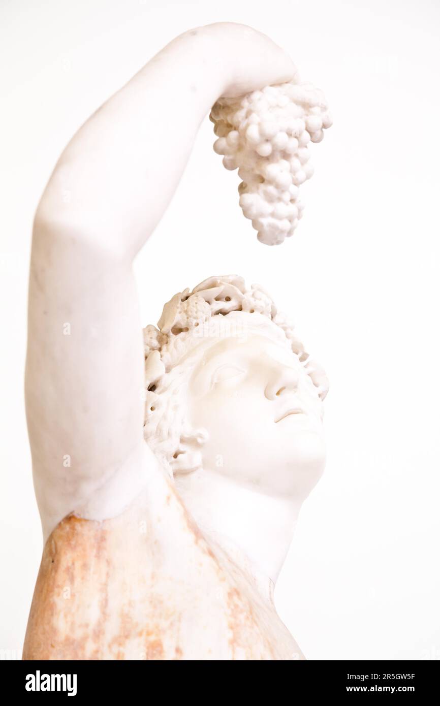 Statue mit Trauben, klassische Pose, original (über 1600 Jahre alt) Stockfoto