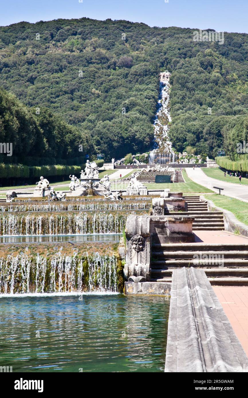 Berühmte italienische Gärten der Reggia di Caserta, Italien Stockfoto