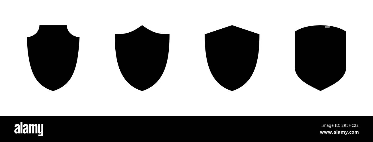Schildsymbol-Set. Vektor des Schutzsymbols. Sicherheitsvektorsymbol Stock Vektor