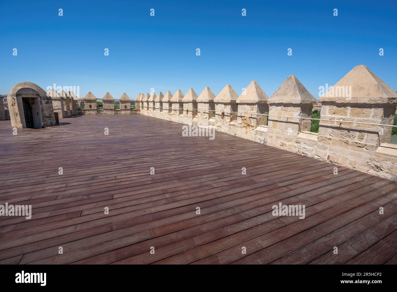Terrasse des Calahorra Tower - Cordoba, Andalusien, Spanien Stockfoto