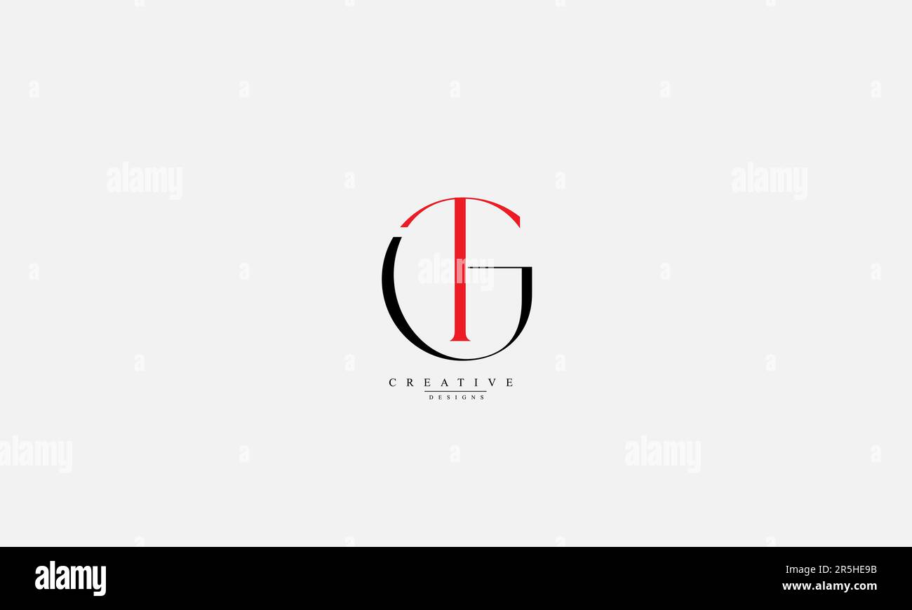 Buchstaben Buchstaben Initialen Monogramm Logo TG GT T G. Stock Vektor