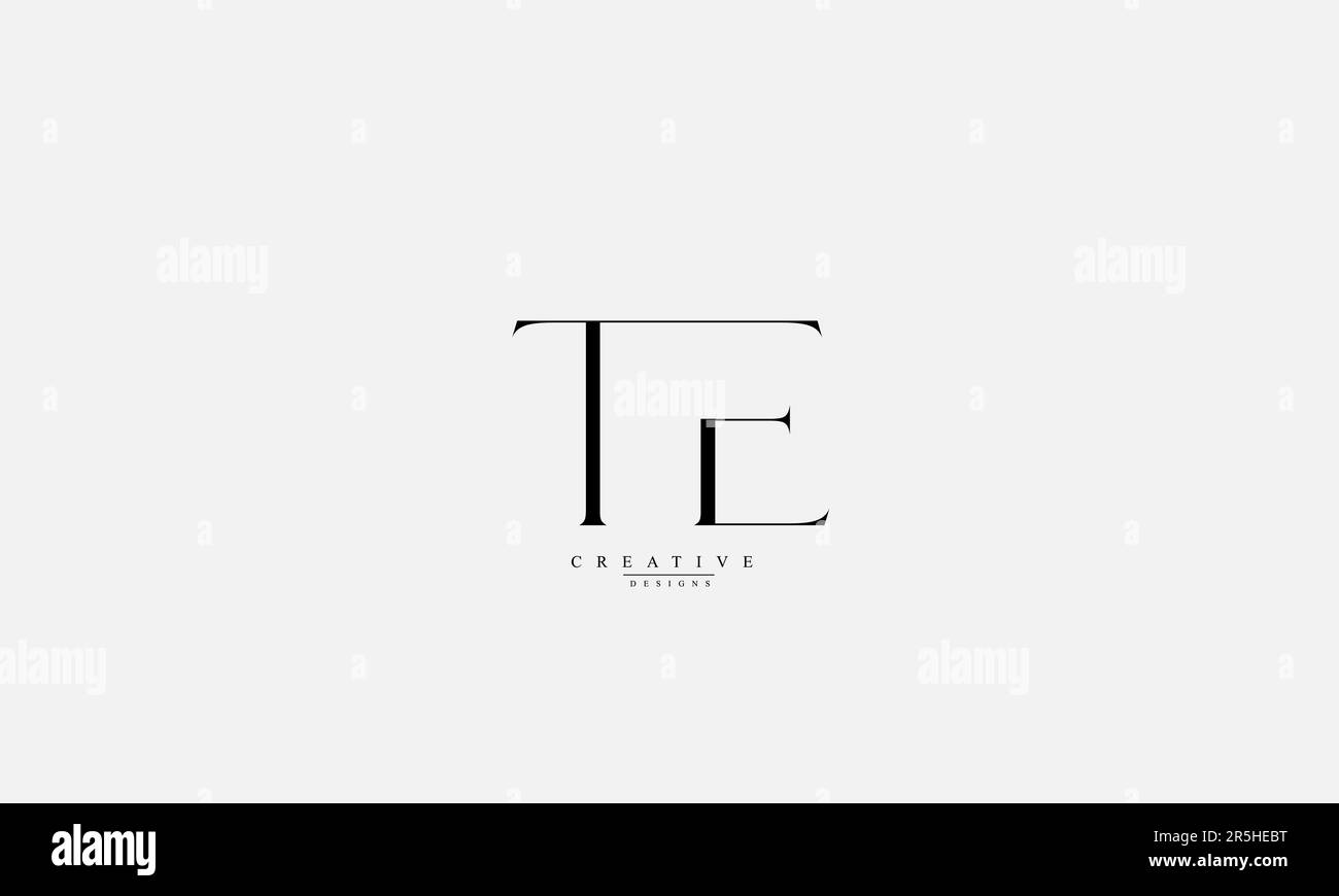 Buchstaben Buchstaben Initialen Monogramm Logo TE T E. Stock Vektor