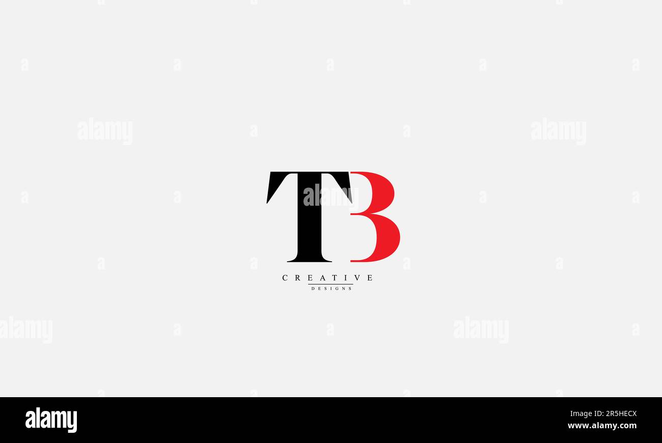 Buchstabenbuchstaben Initialen Monogramm-Logo TB BT T B Stock Vektor