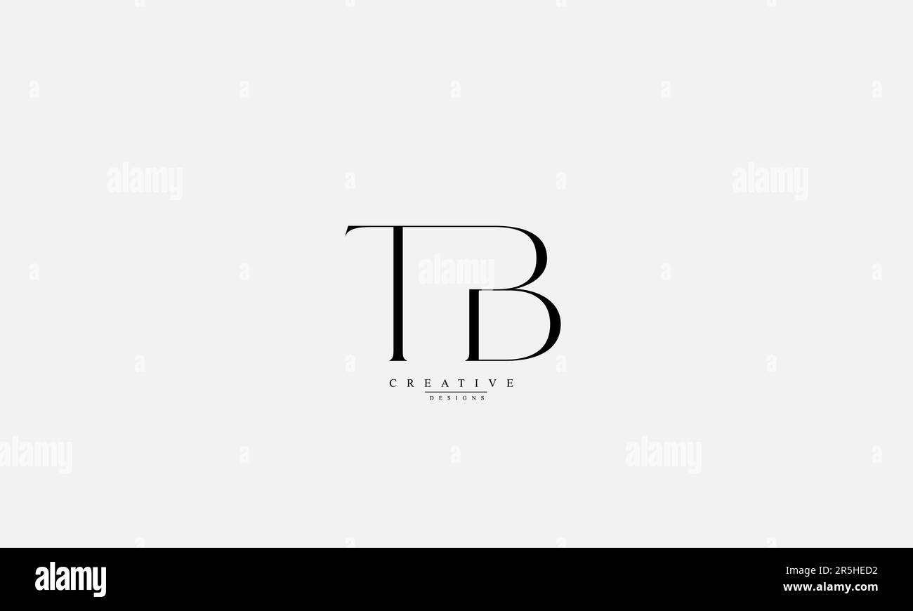 Buchstabenbuchstaben Initialen Monogramm-Logo TB BT T B Stock Vektor