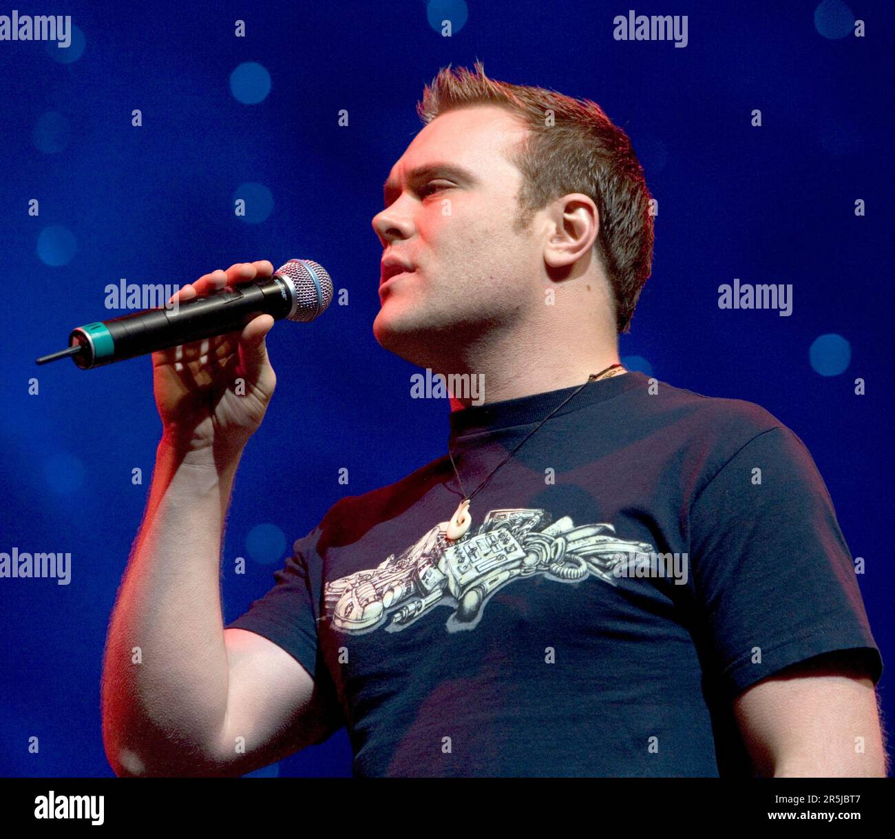 Sänger Daniel Bedingfield bei den Proben für die offizielle Eröffnungsshow der Vector Arena, Auckland, Neuseeland, am Mittwoch, den 18. April 2007. Stockfoto