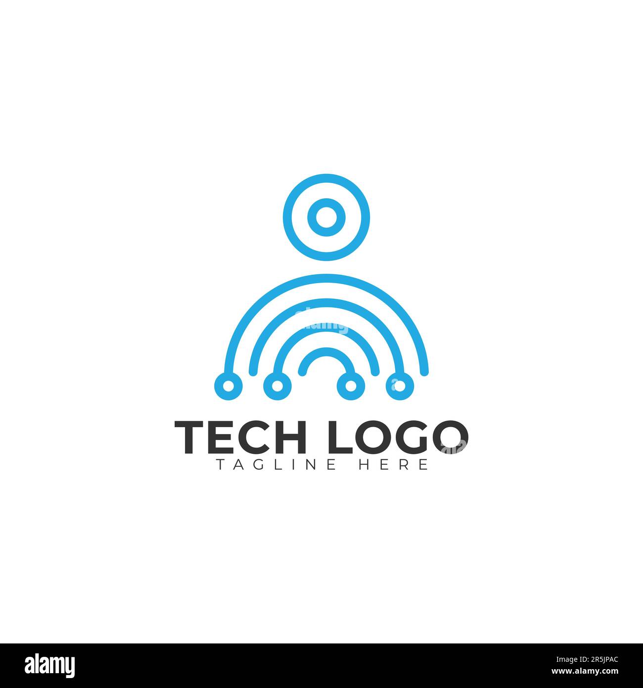 Designvorlage für EPS10-Vektor-Human-Tech oder Person-Tech-Logo. Technologiesymbol oder Symbol isoliert auf weißem Hintergrund Stock Vektor