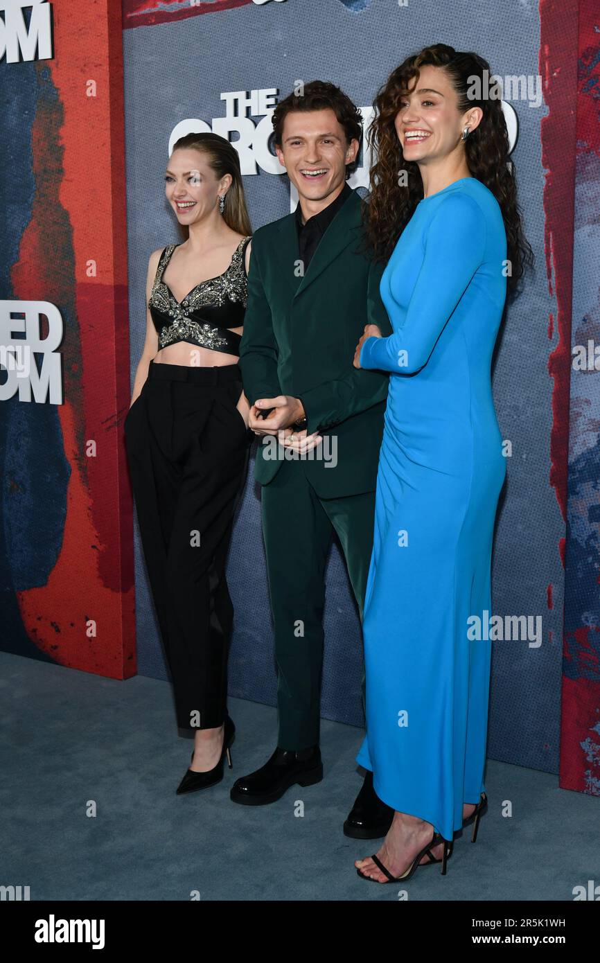 Amanda Seyfried, Tom Holland, Emmy Rossum Stockfoto