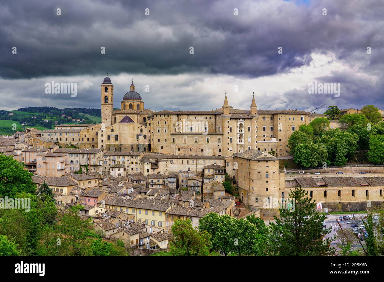 Blick auf die Stadt Urbino (Italien) Stockfoto