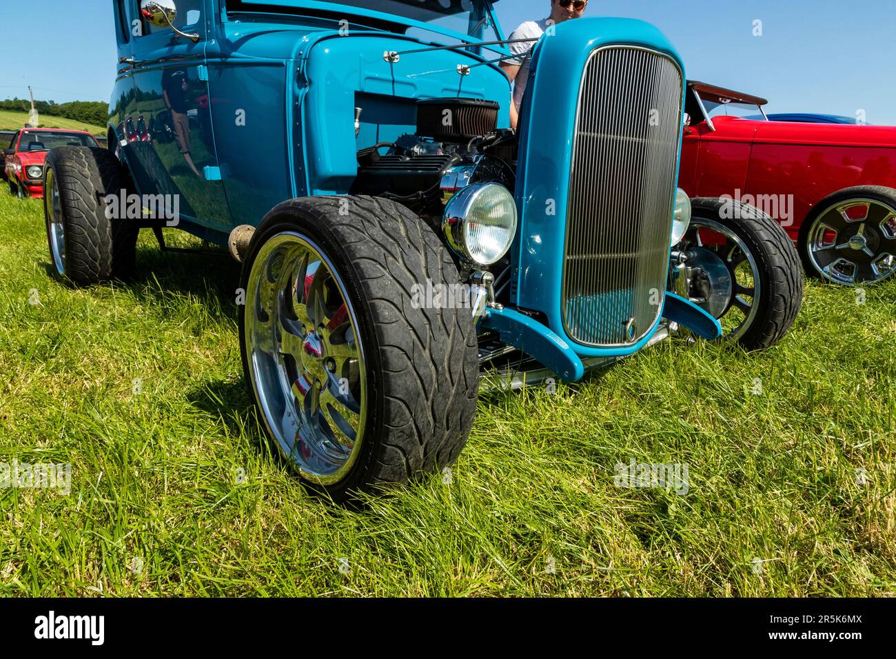 Amerikanische Hot Rods. Oldtimer-Treffen auf Hanley Farm, Chepstow. Stockfoto