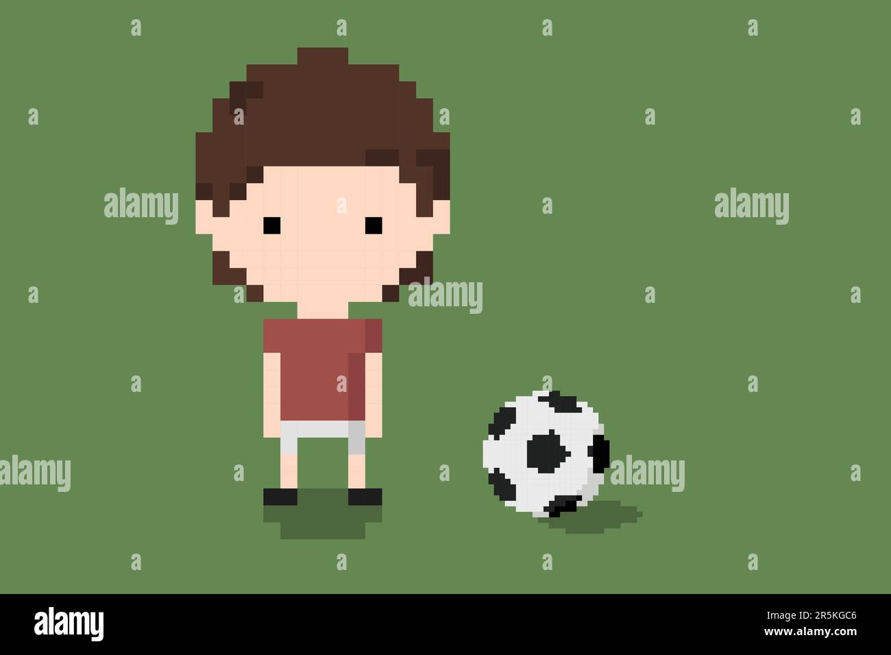 Fußballspieler, Fußball, Ikone im 8-Bit-Stil Stock Vektor