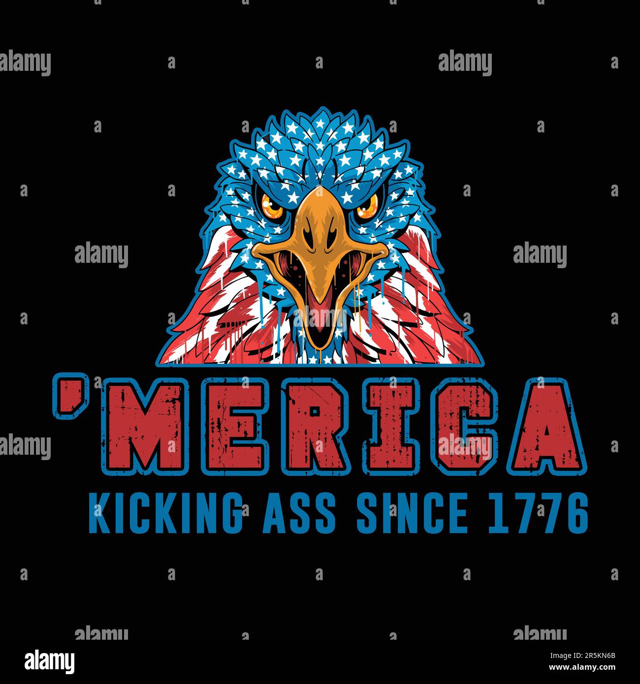 4. juli-Shirt-Design Druckvorlage Happy Independence Day American Typography Design American Shirt Stock Vektor