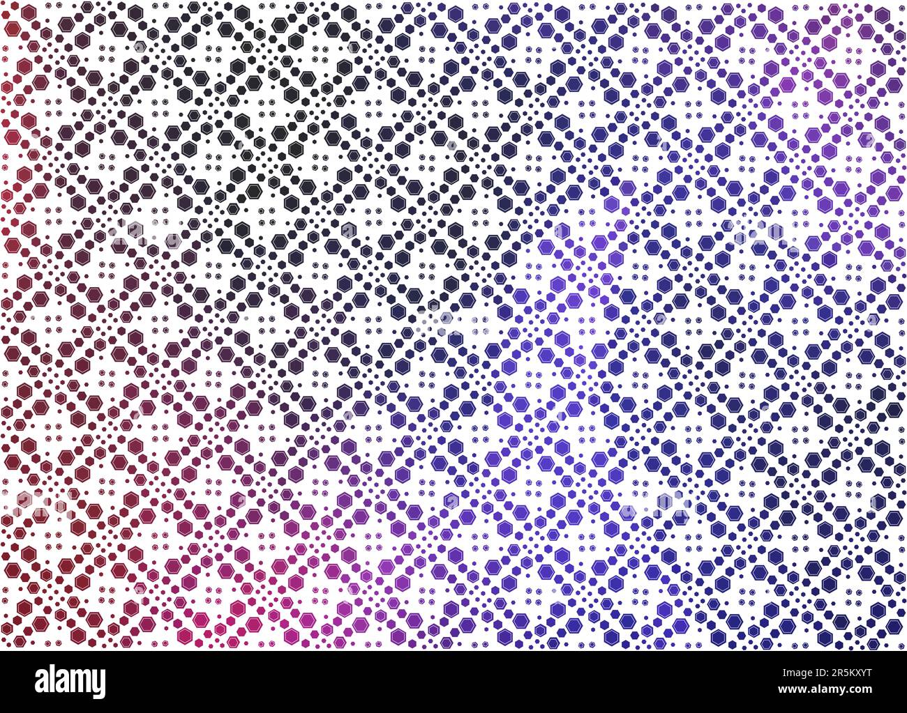 Hintergrund des sechseckigen Musters. Muster der gefärbten Sechsecke Stock Vektor