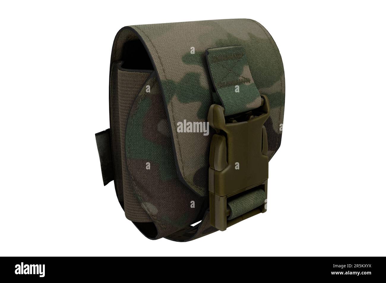 militärtasche im camouflage-Stil mit 3D-Rendering Stockfoto