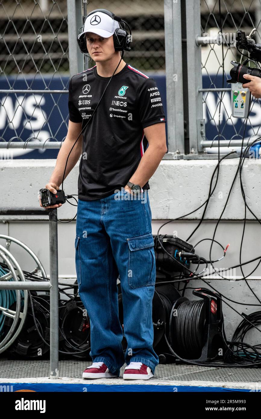 Barcelona, Spanien. 03. Juni 2023. Barcelona, Spanien, 3. Juni 2023; Mick SCHUMACHER, GER, Mercedes AMG F1 Team Reserve Fahrer während der FIA F1 Weltmeisterschaft. Formel 1 Grand Prix von Spanien, Circuit de Catalunya in der Nähe von Montmelo - Bild mit gebührenpflichtiger Haftung - Foto: © Cristiano BARNI/ATP Images (BARNI Cristiano/ATP/SPP) Guthaben: SPP Sport Press Photo. Alamy Live News Stockfoto
