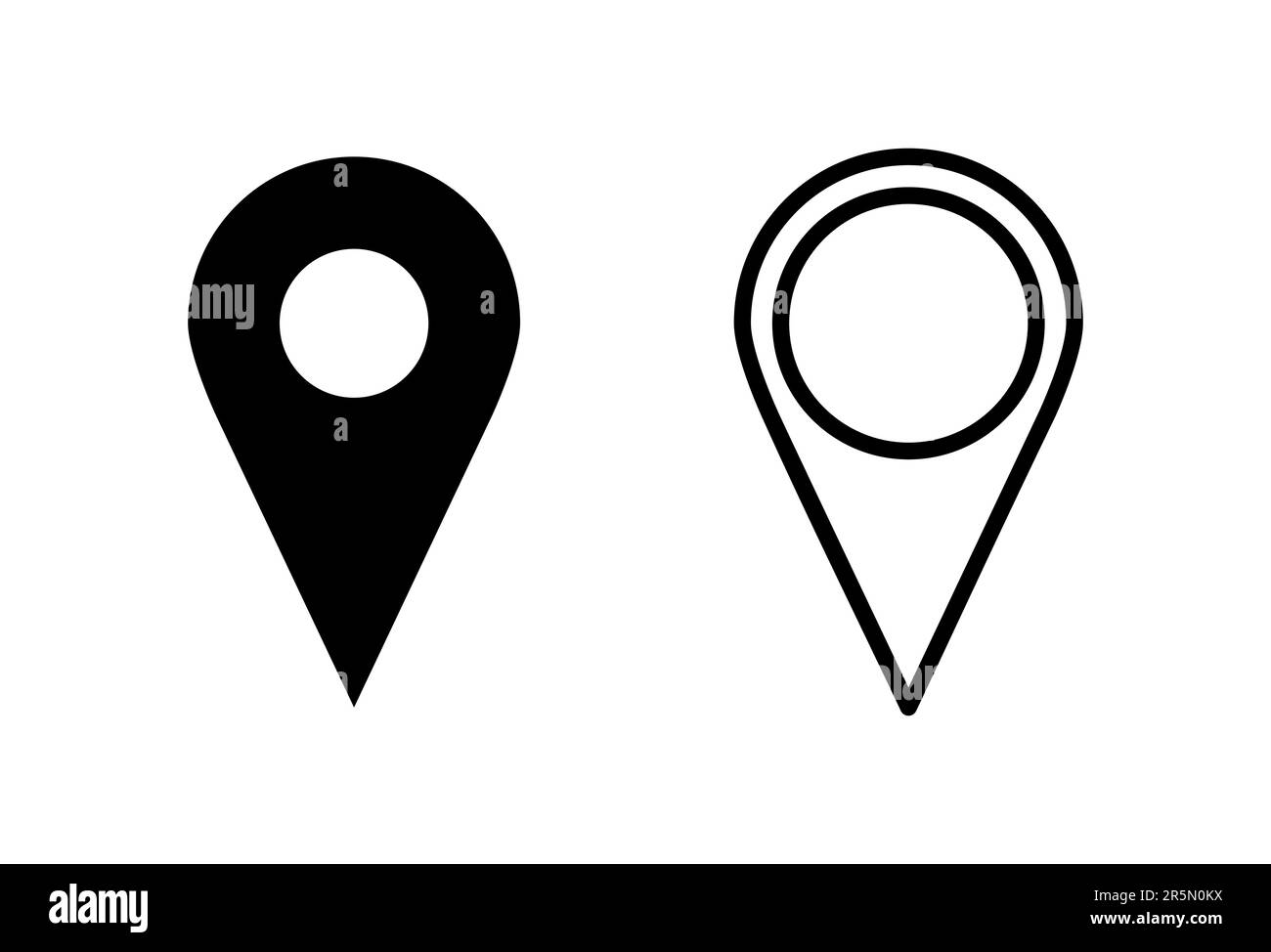 PIN-Symbolgruppe. Vektor des Positionssymbols. Zielsymbol. Kartennadel Stock Vektor