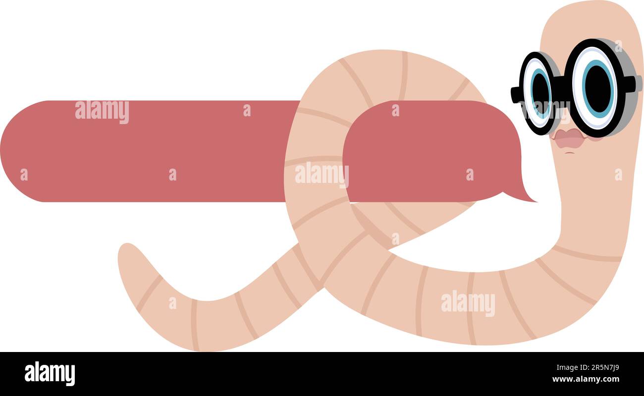 Bücherwurm mit leerer Textblase Stock Vektor