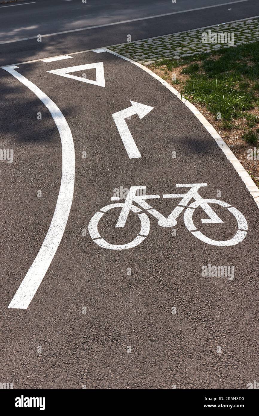 Fahrrad-Lane-Zeichen Stockfoto
