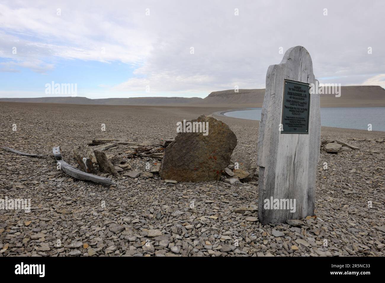 Seemannsgräber, von 1846, Beechey Island, nahe Devon Island, Nunavut, Kanada Stockfoto