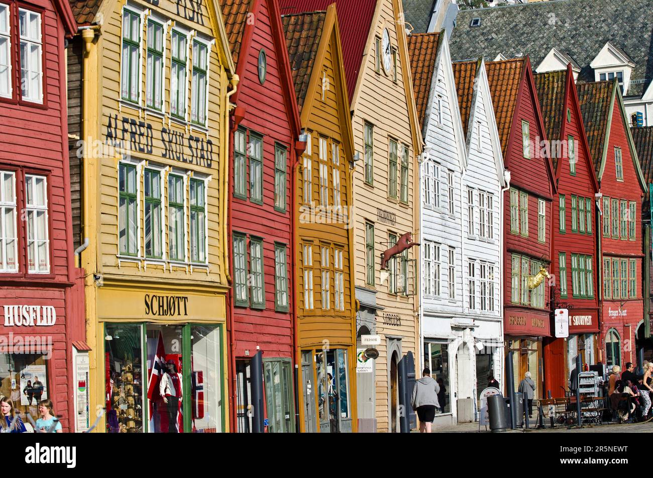Tyske Brygge, Hanseatic Quarter, Bergen, Hordaland, Norwegen, Skandinavien Stockfoto