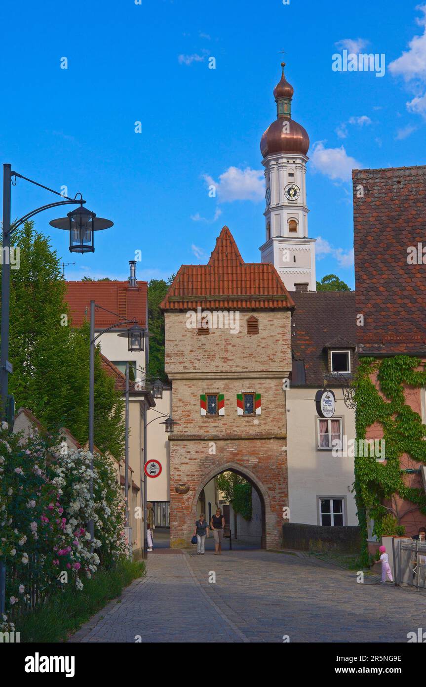 Landsberg am Lech, Backertor, Romantische Straße, Bayern, Deutschland Stockfoto