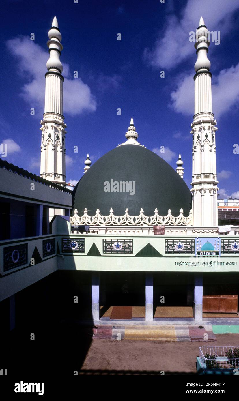 Kayalpattanam Mahlarathul Kadaria Arabic College in Kayalpattinam Thoothukudi District, Tamil Nadu, Südindien, Indien, Asien Stockfoto