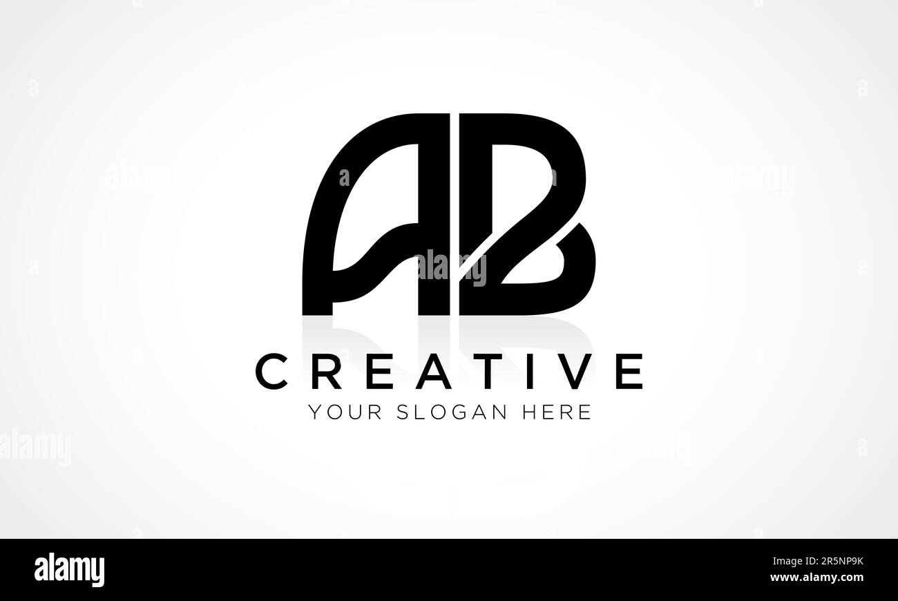 Ab Letter Logo Design Vector Template. Buchstabe Anfangsbuchstabe ab Logo-Design mit glänzender Reflexion Geschäftsdarstellung. Stock Vektor