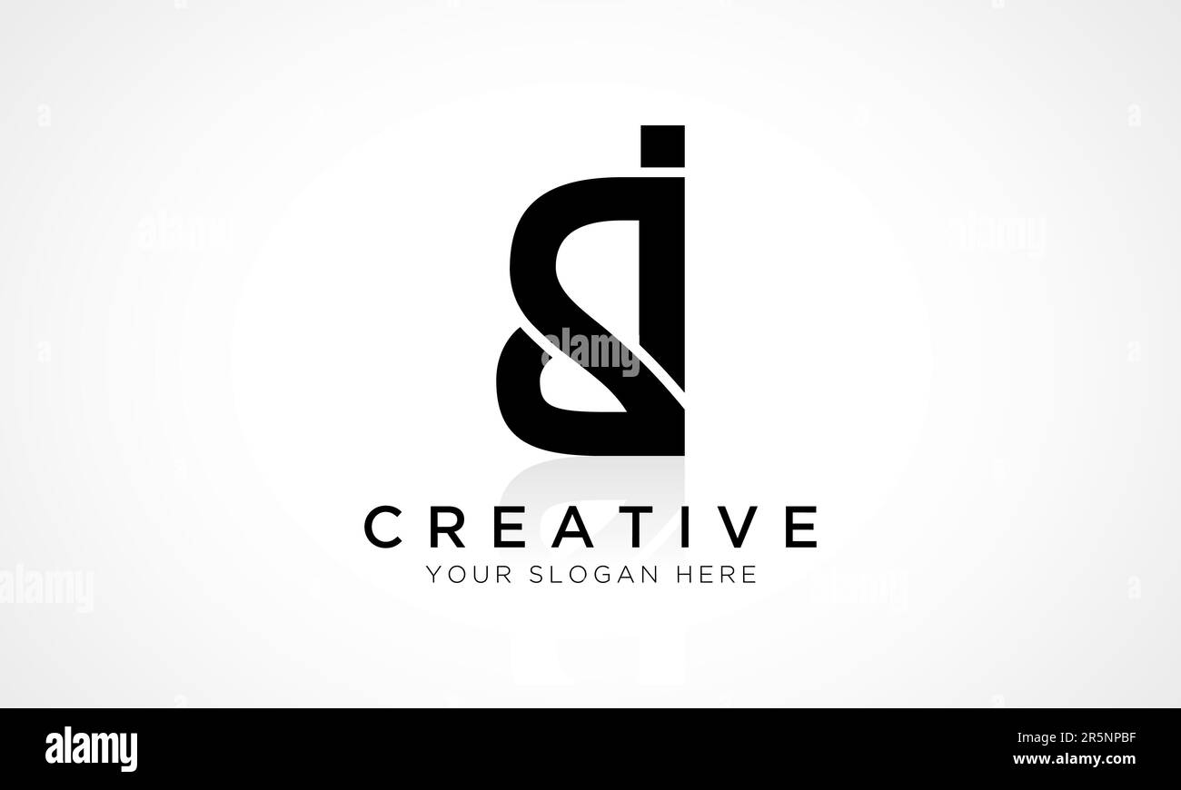 VEKTORVORLAGE für BI Letter-Logo-Design. Bi-Logo-Design mit Buchstabenanfang und glänzender Reflexion – Geschäftsabbildung. Stock Vektor