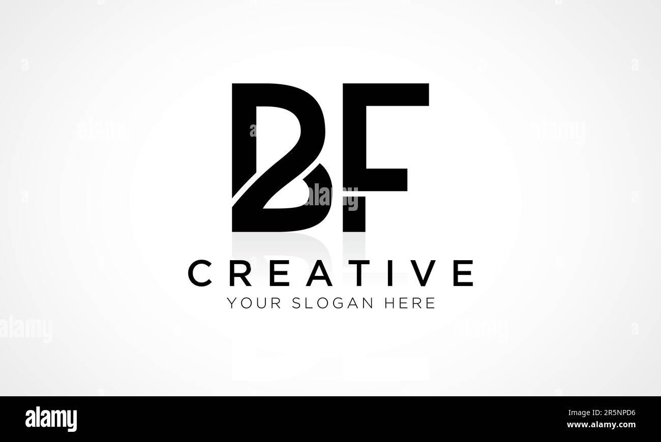 BF Letter Logo Design Vector Template. BF-Logo-Design mit Buchstabenanfang und glänzender Reflexion – Geschäftsabbildung. Stock Vektor