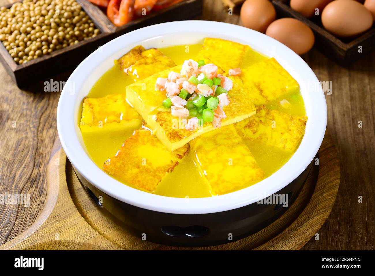 Geschmortes, handgemachtes Tofu, gebratenes Tofu Stockfoto