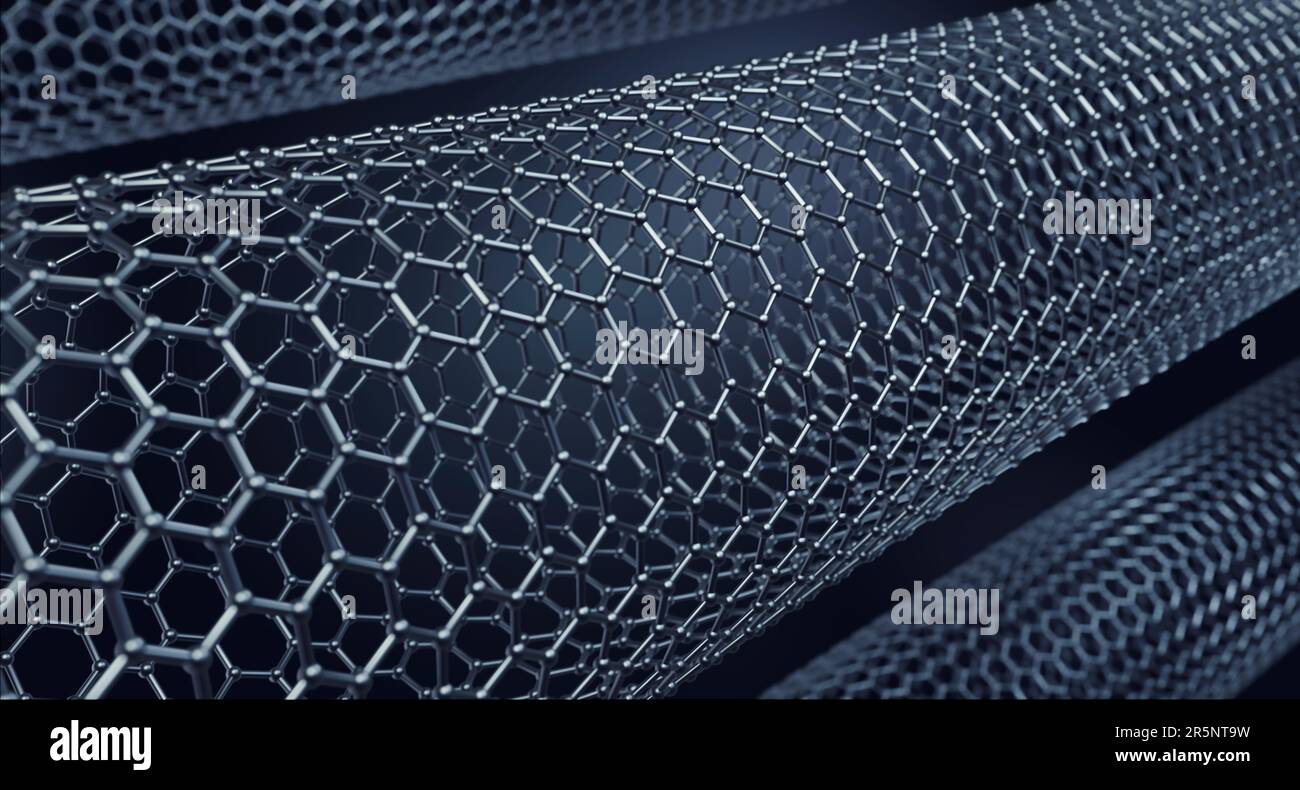 Kohlenstoff-Nanoröhren, Illustration Stockfoto