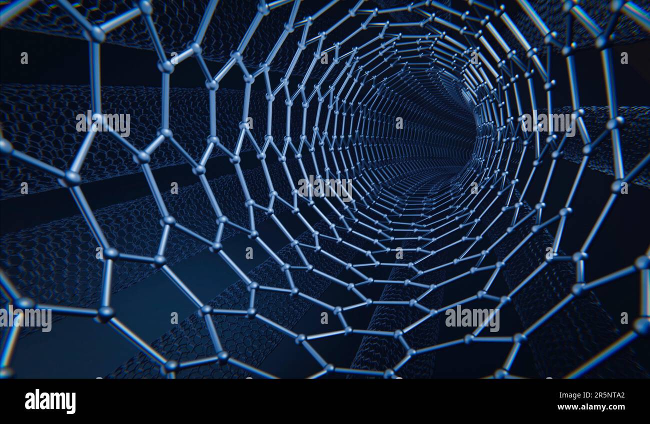 Graphen-Nanoröhre, Illustration Stockfoto