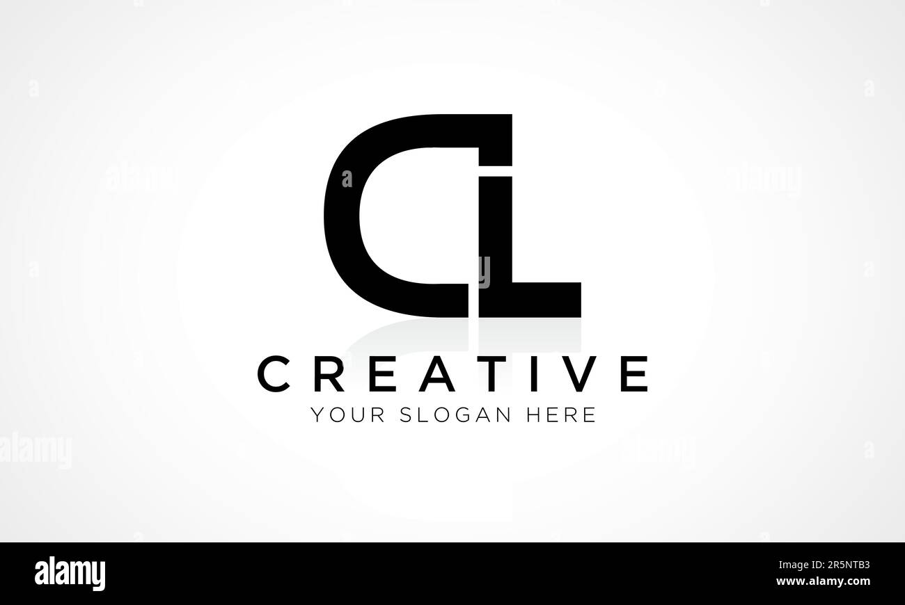 Vektorvorlage für Logodesign im CL Letter-Format. Buchstabe „Anfangsbuchstabe CL Logo“-Design mit glänzender Reflexion – Geschäftsabbildung. Stock Vektor