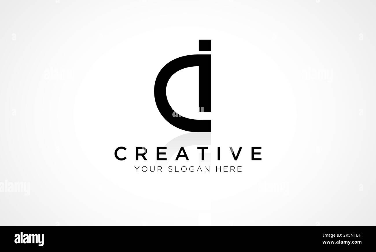 DI Letter Logo Design Vector Template. Buchstabenanfang „Letter DI“-Logo-Design mit glänzender Reflexion – Geschäftsabbildung. Stock Vektor