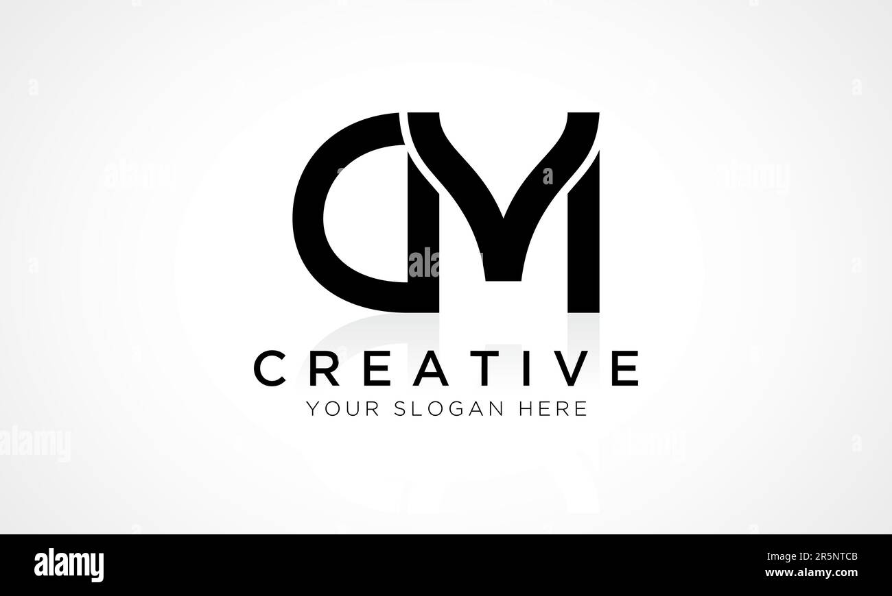 DM Letter Logo Design Vector Template. DM-Logo-Design mit Buchstabenanfang und glänzender Reflexion – Geschäftsabbildung. Stock Vektor