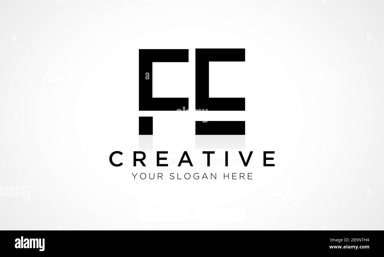 VEKTORVORLAGE FÜR LOGO-Design MIT FE-Buchstaben. Buchstabenanfang FE-Logo-Design mit glänzender Reflexion – Geschäftsabbildung. Stock Vektor