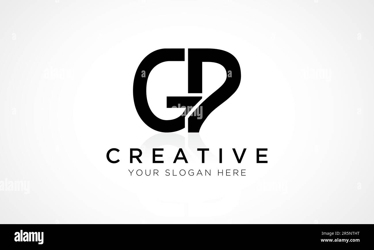 Vektorvorlage für GP Letter-Logo-Design. Buchstabe „Anfangsbuchstabe GP Logo“-Design mit glänzender Reflexion – Geschäftsabbildung. Stock Vektor