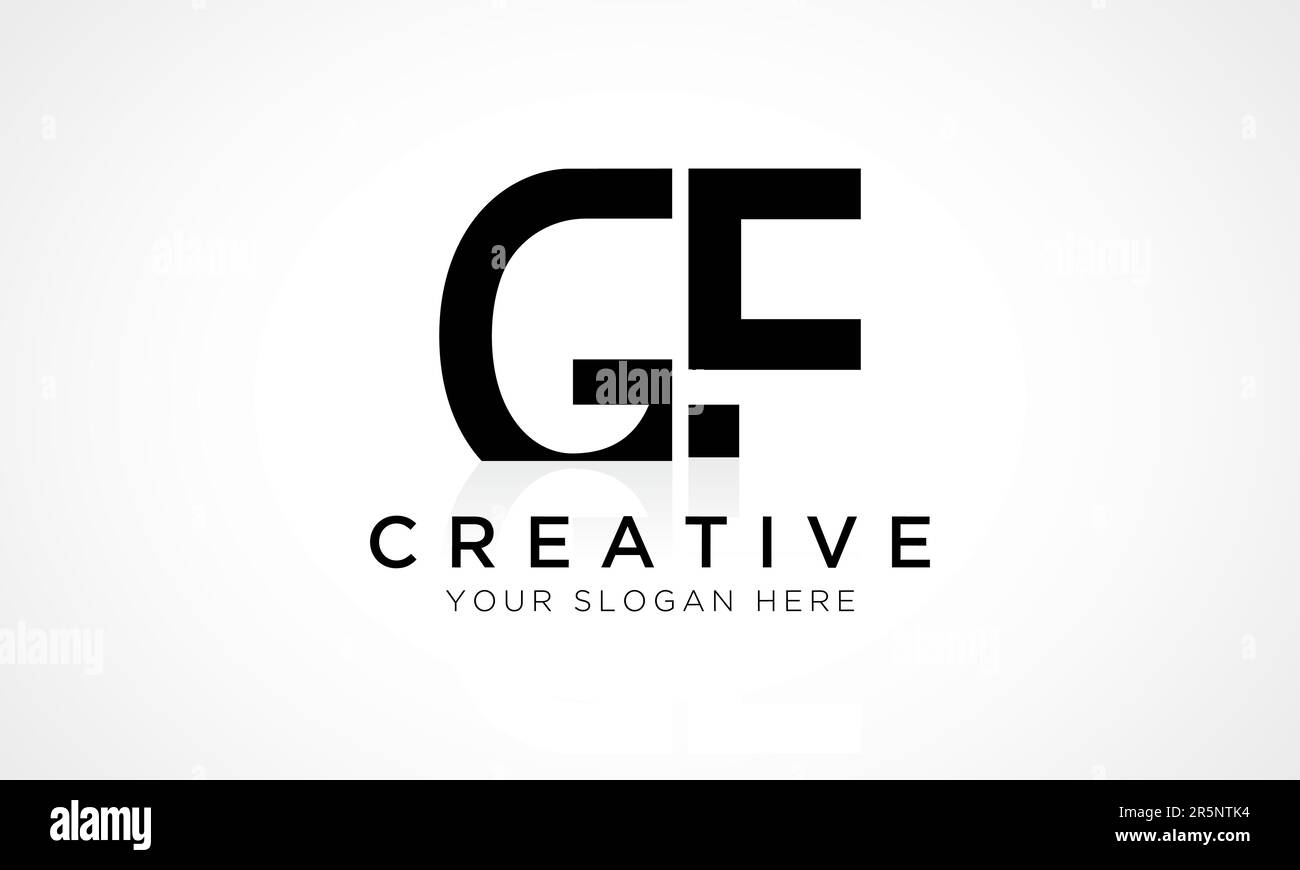 GF Letter Logo Design Vector Vorlage. Buchstabe „erster Buchstabe“ GF-Logo-Design mit glänzender Reflexion – Geschäftsabbildung. Stock Vektor