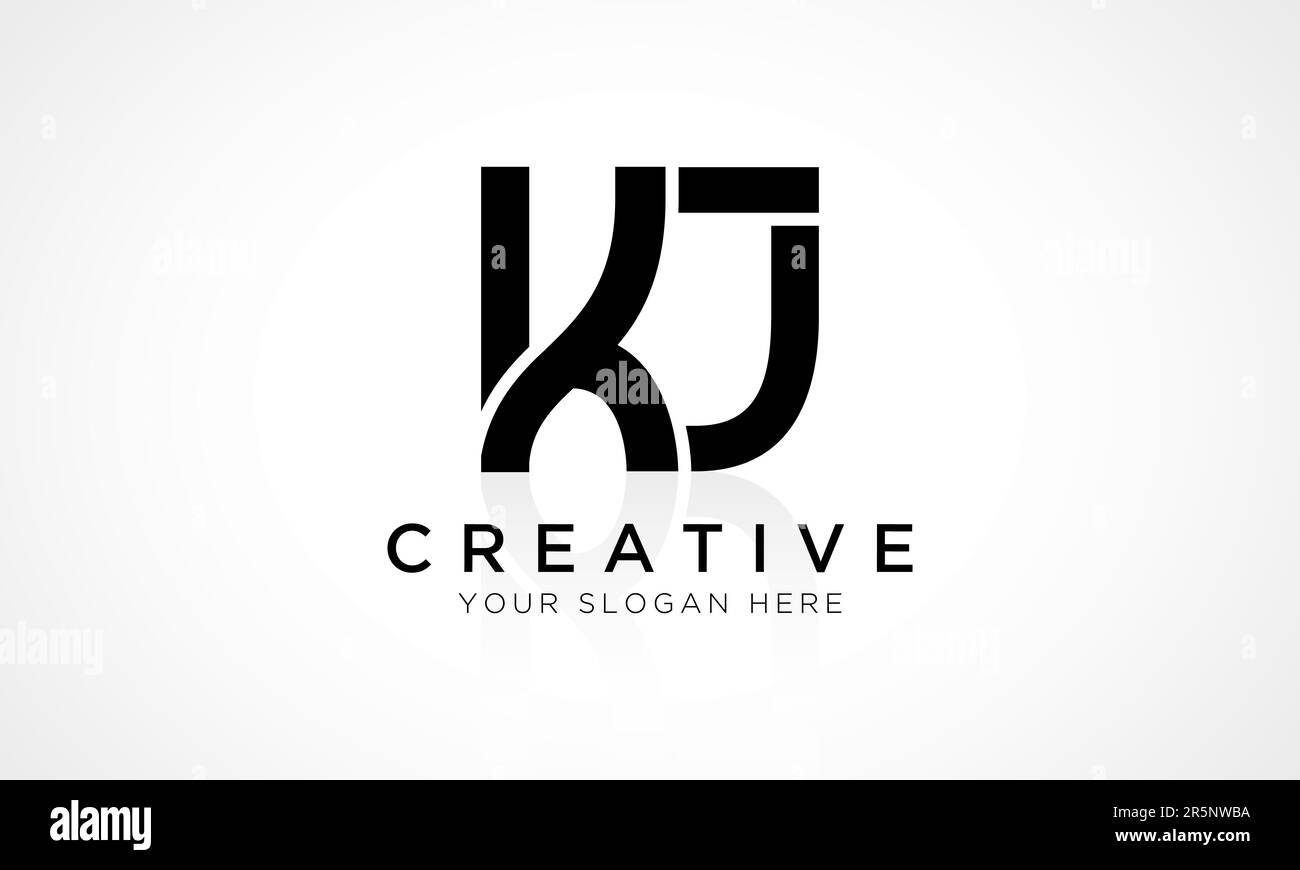 Abbildung: Kj-Logo Mit Buchstabe Und Glänzendem Reflexionsvektor. Anfangsbuchstabe Kj Logo Design Vector For Business Company. Elegant Min Stock Vektor