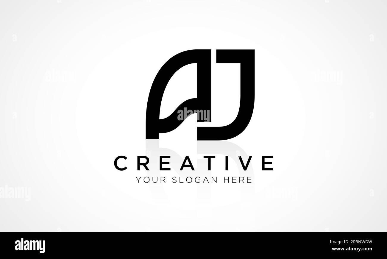 Abbildung: Aj-Logo Mit Buchstabe Und Glänzendem Reflexionsvektor. Anschreiben Aj Logo Design Vector For Business Company. Elegant Min Stock Vektor