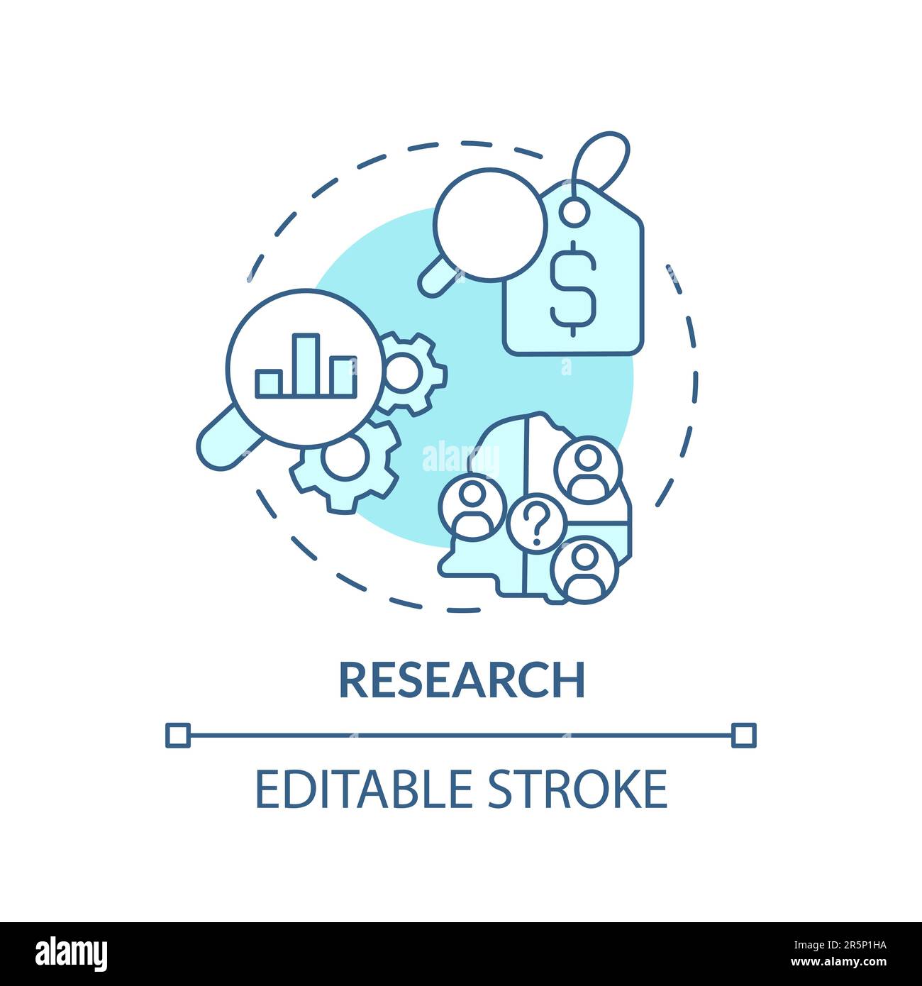 Recherche: Türkisfarbenes Konzeptsymbol Stock Vektor