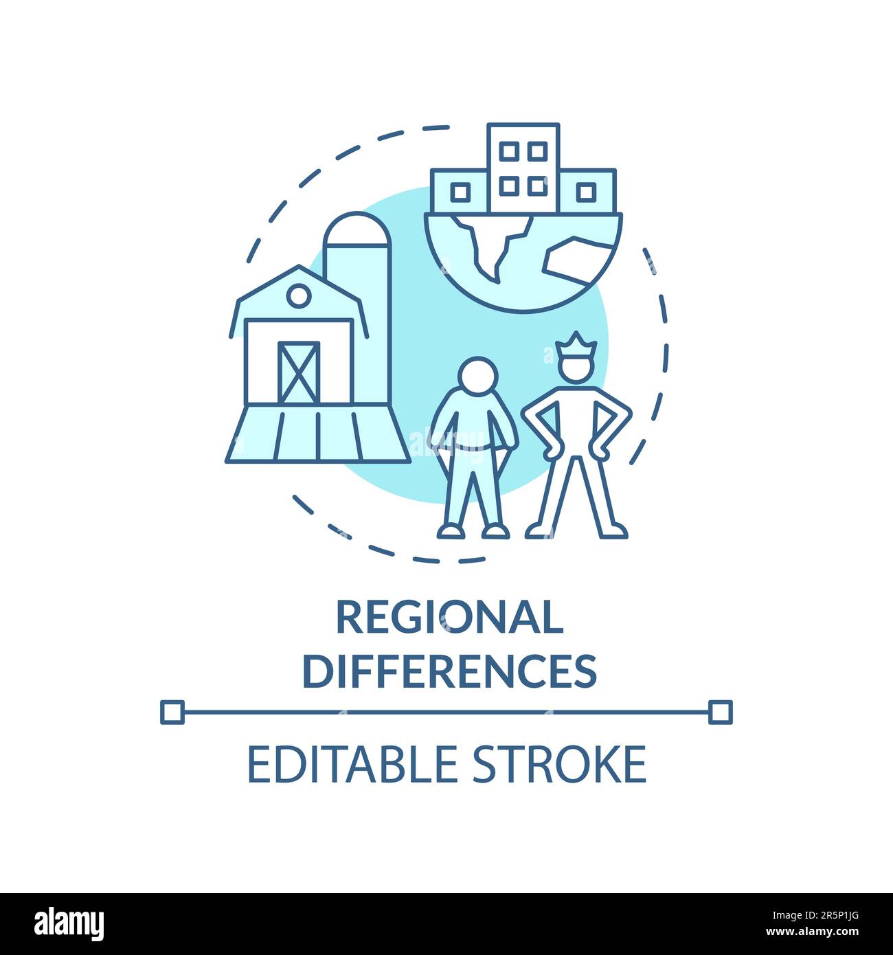 Regionale Unterschiede Türkis-Symbol Stock Vektor