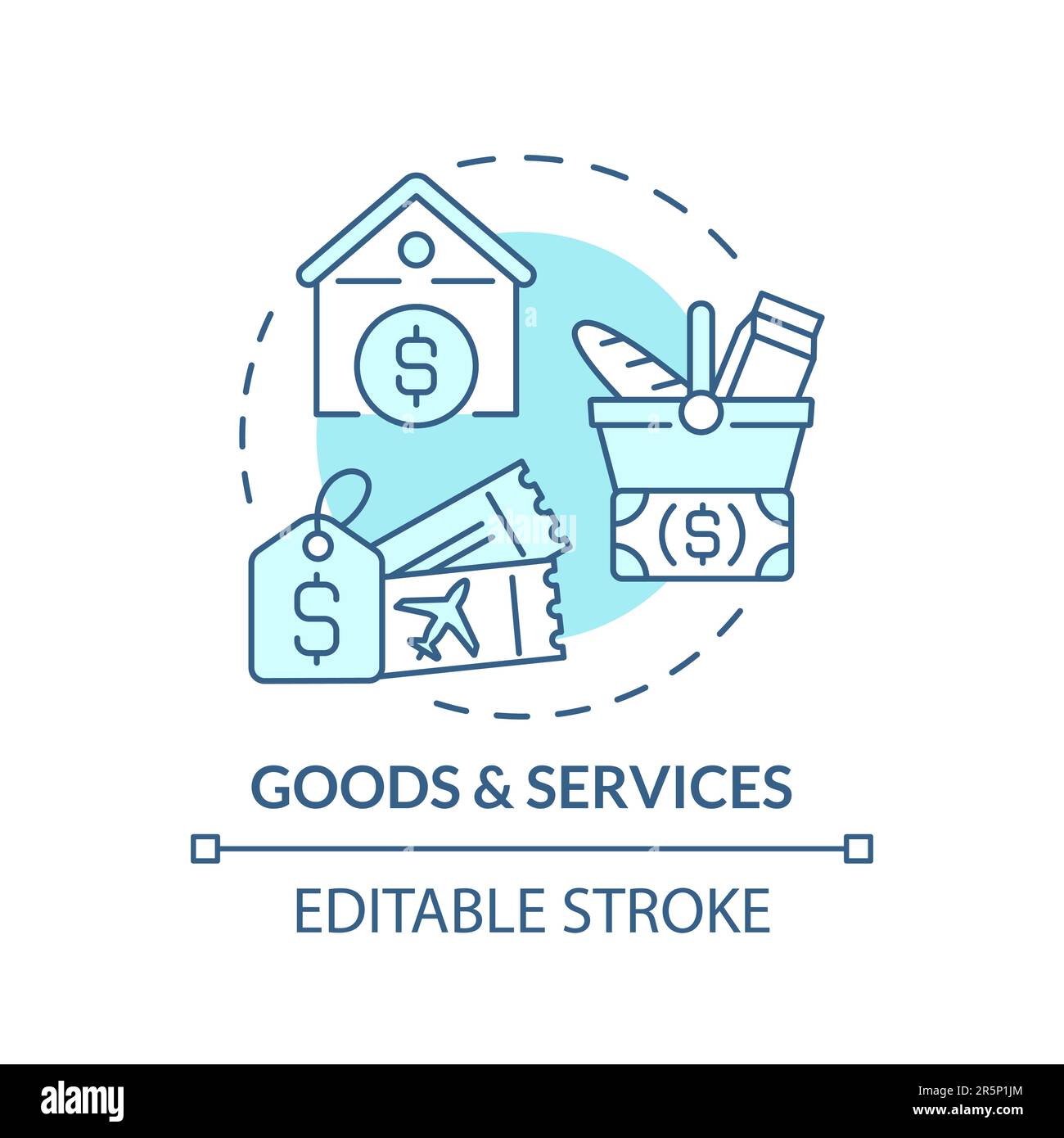 Türkisfarbenes Konzept für Waren und Dienstleistungen Stock Vektor