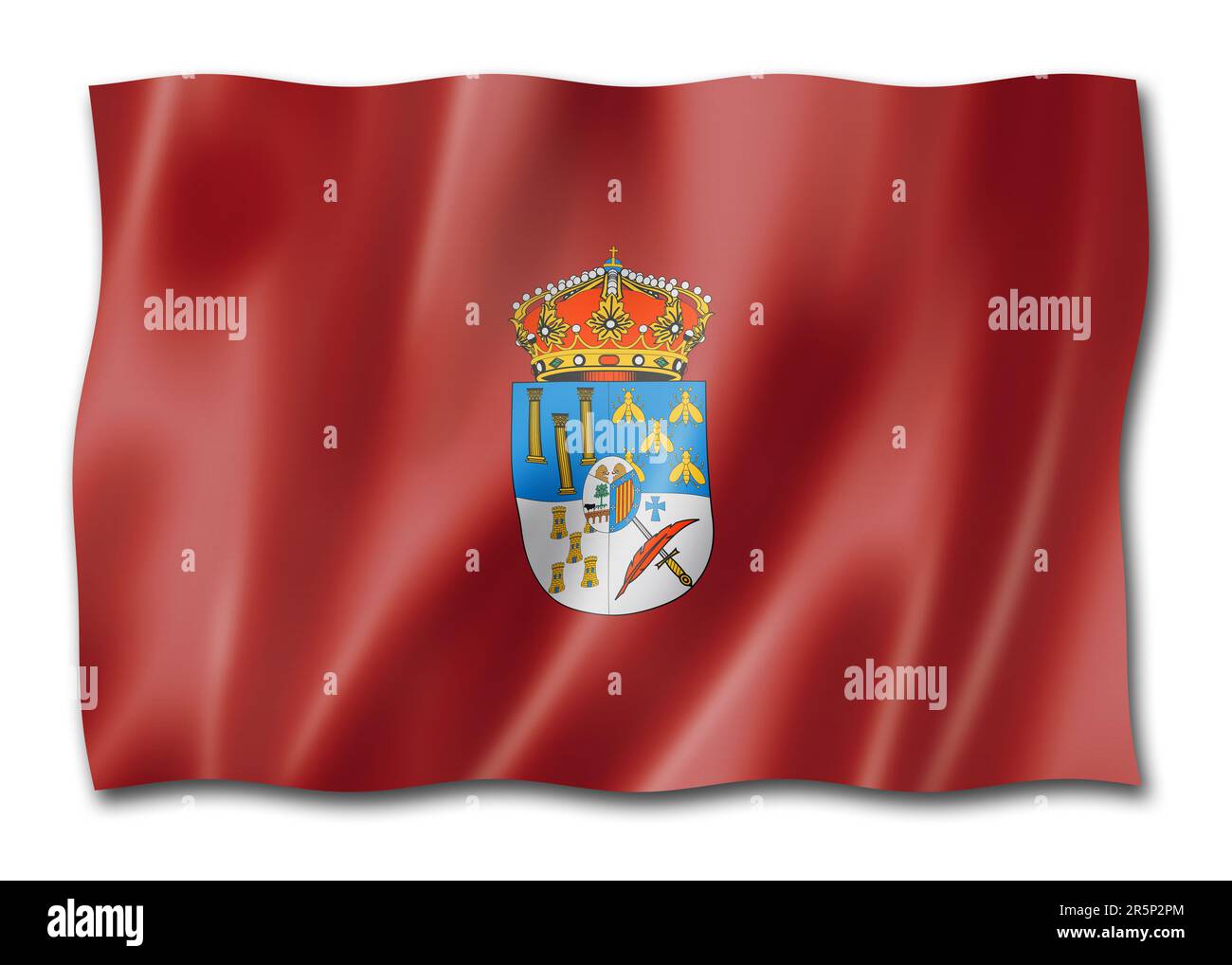 Flagge der Provinz Salamanca, Spanienwehende Bannersammlung. 3D-Illustration Stockfoto