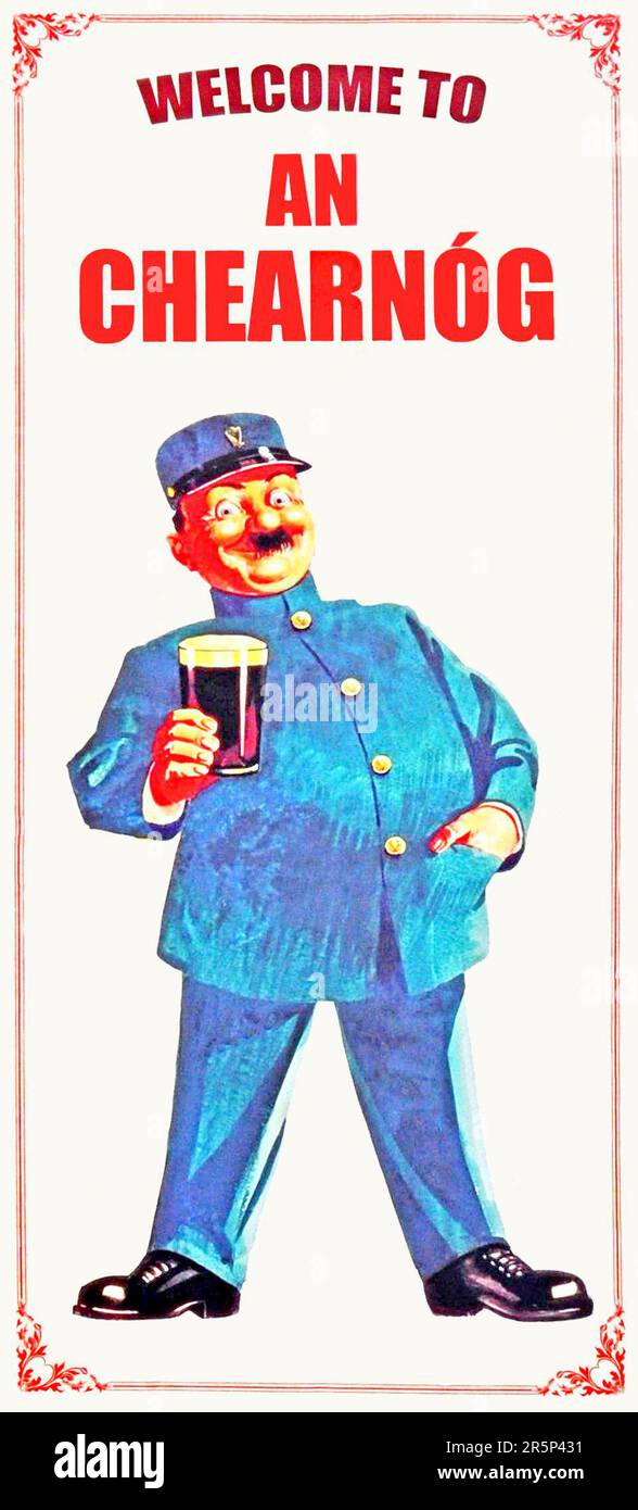 Ein klassischer Vintage-Werbespot für Irish Guinness Stockfoto