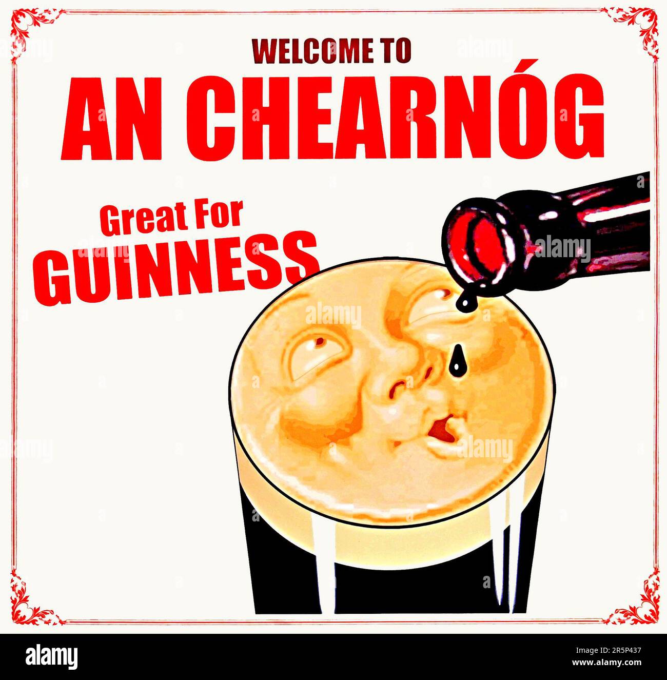 Ein klassischer Vintage-Werbespot für Irish Guinness Stockfoto