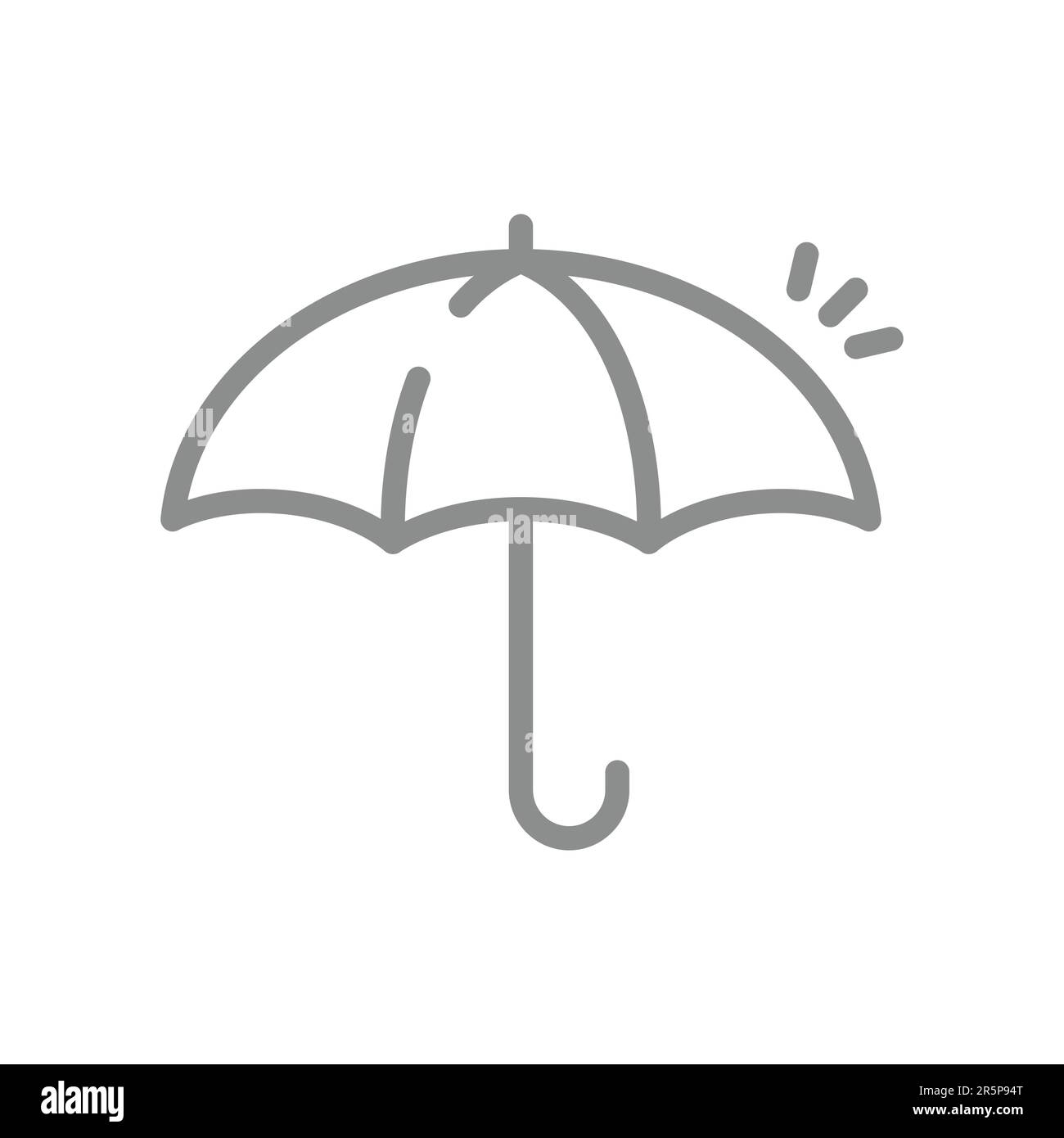 Umbrella Symbol für einfachen Linienvektor. Symbol „Versicherung, geschützt und gesichert“. Stock Vektor