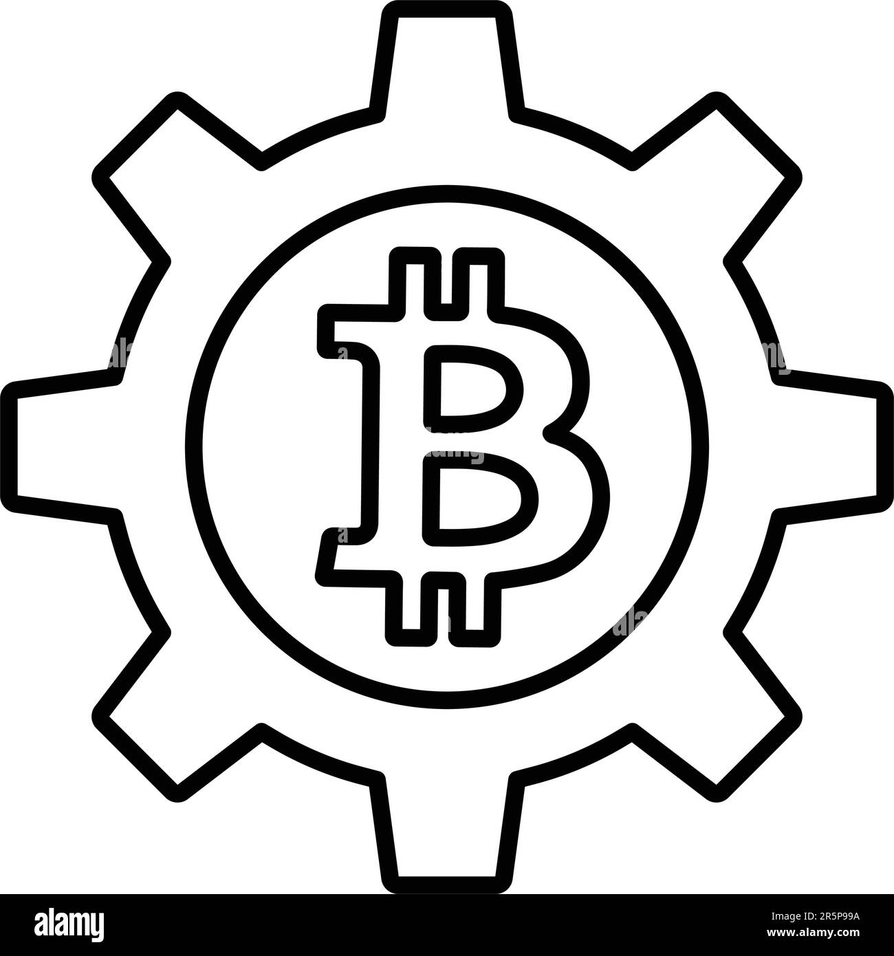 Bitcoin-Mechaniksymbol - wunderschönes Vektordesign. Perfekt für Web, Printmedien, Online-Design, kommerzielle Verwendung oder jede Art von Designprojekt. Stock Vektor