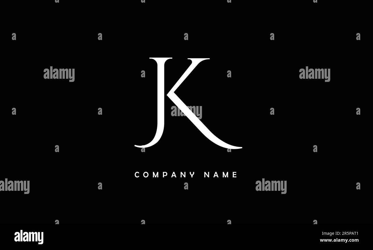 KJ, JK – Monogramm mit abstrakten Buchstaben und Logo Stock Vektor