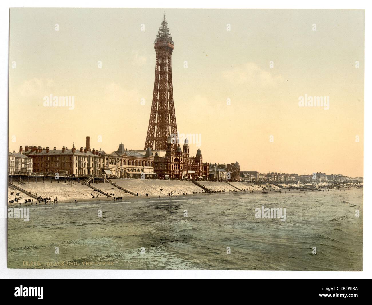 The Promenade and Tower from North Pier, Blackpool, England 1 photomechanischer Druck : Fotochrom, Farbe. Datum: 1890 Stockfoto