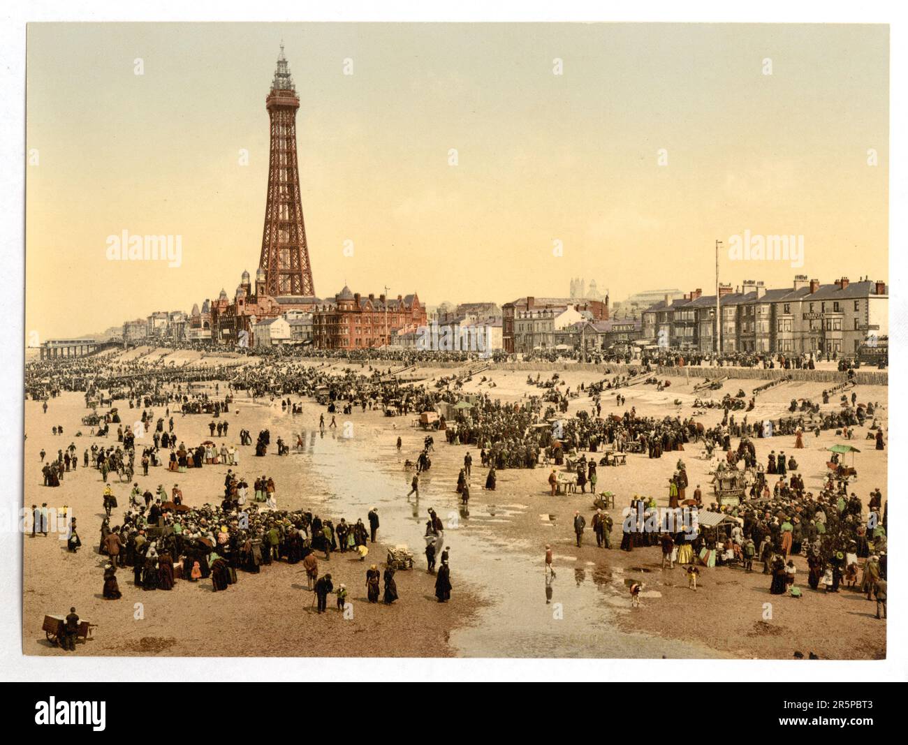 Das Promenadendeck, Blackpool, England 1 fotomechanischer Druck : Photochrom, Farbe. Datum: 1890 Stockfoto